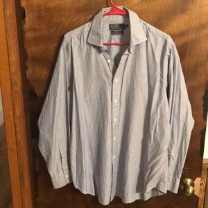 Polo longsleeve XL shirt light blue 16 1/2-34